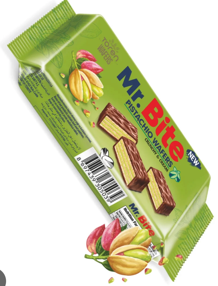 Mr Bites Pistachio Wafer (Box of 24pcs)