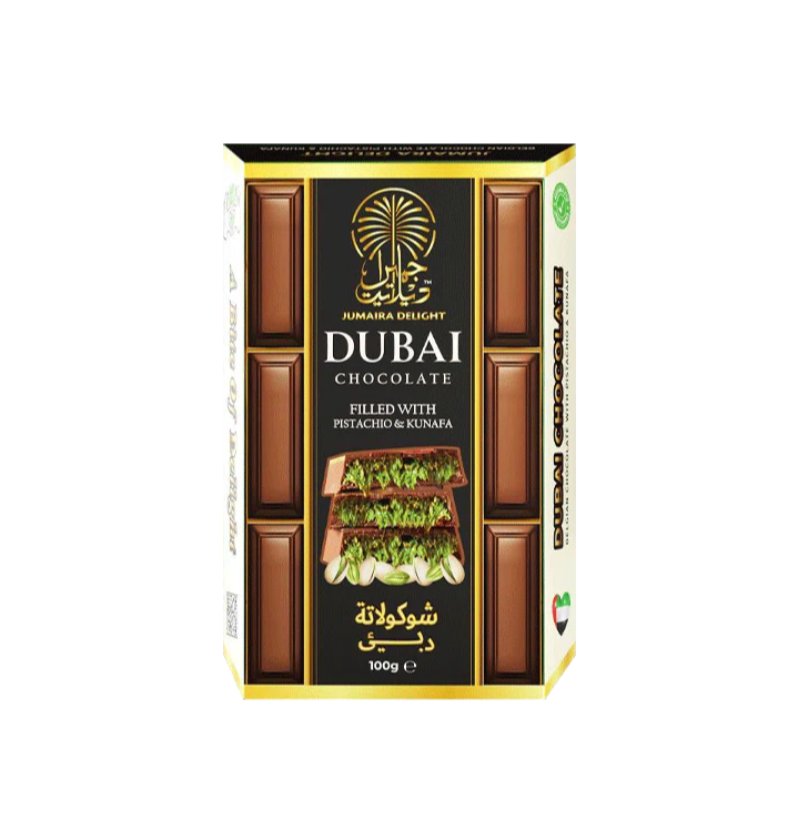 Jumeirah Delight Kunafa Dubai Chocolate 100gms Bar