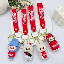 Retail Mixed Coke Cartoon Labubu Keychain (Pack of 12pcs)